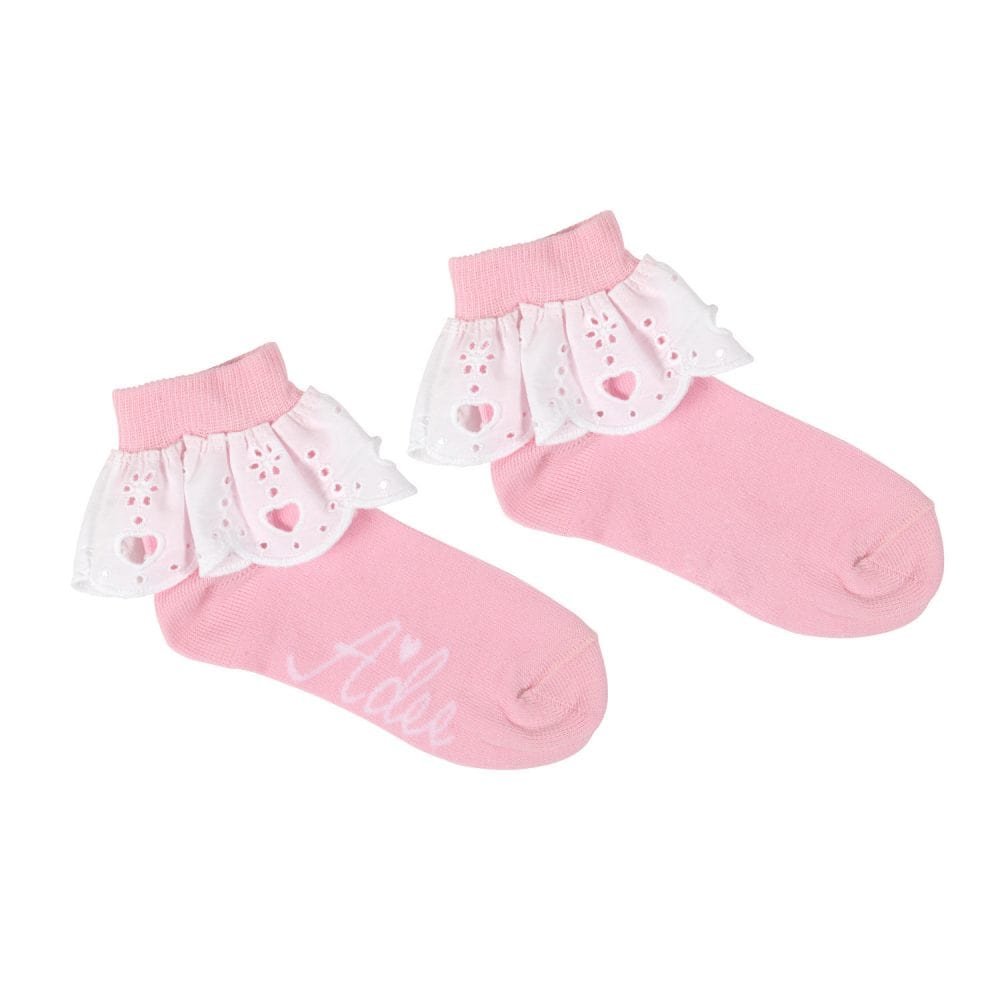 A-Dee Coats & Jackets 2yr S241903-4001 Adee Girls Ariel Lenni Pink Fairy Broderie Anglaise Ankle Sock