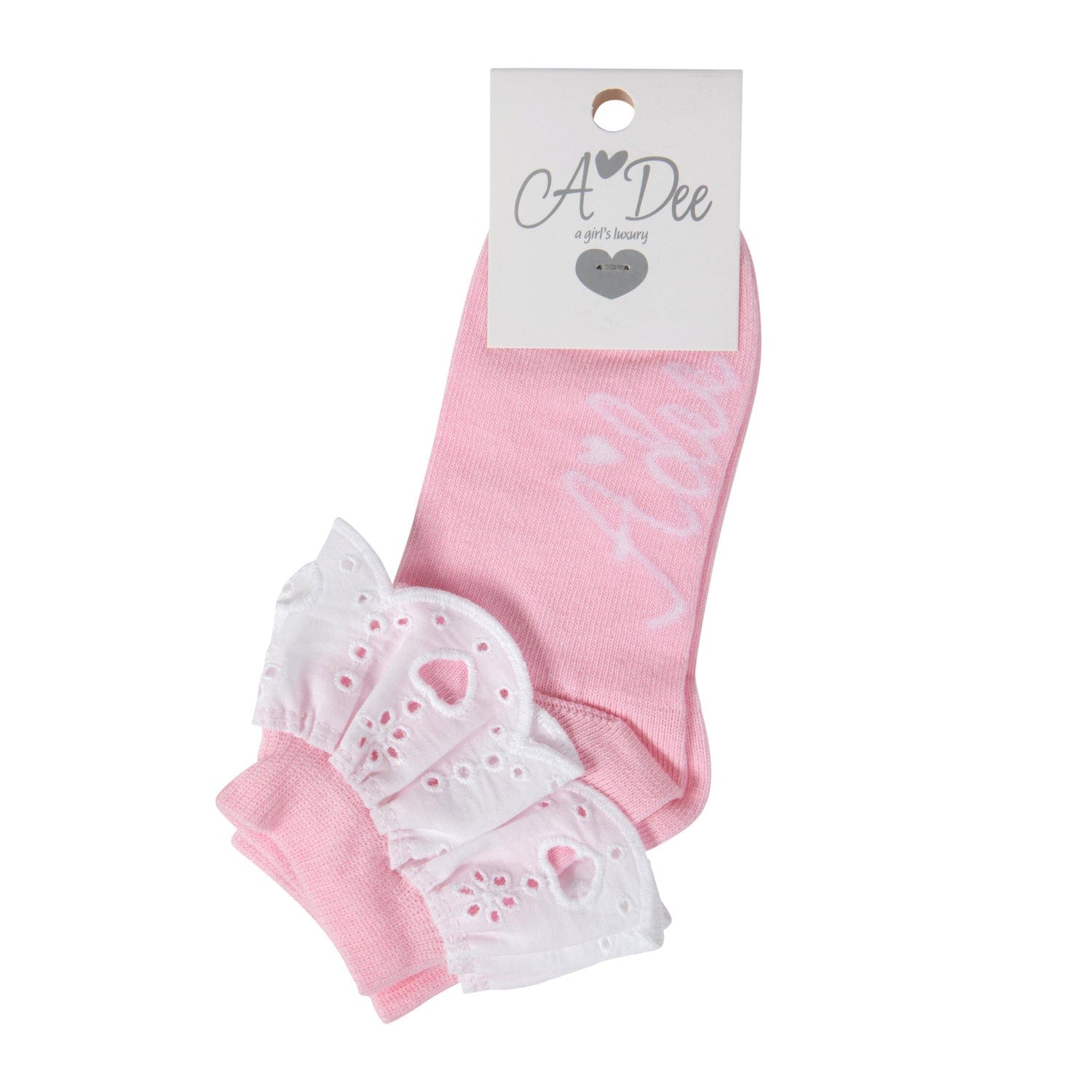 A-Dee Coats & Jackets S241903-4001 Adee Girls Ariel Lenni Pink Fairy Broderie Anglaise Ankle Sock