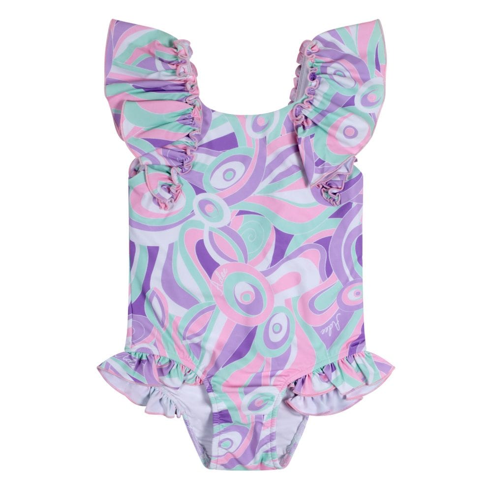 A-Dee Coats & Jackets 2yr S243801-3912 Adee Girls Dori Lilac Pastel Print Swimsuit