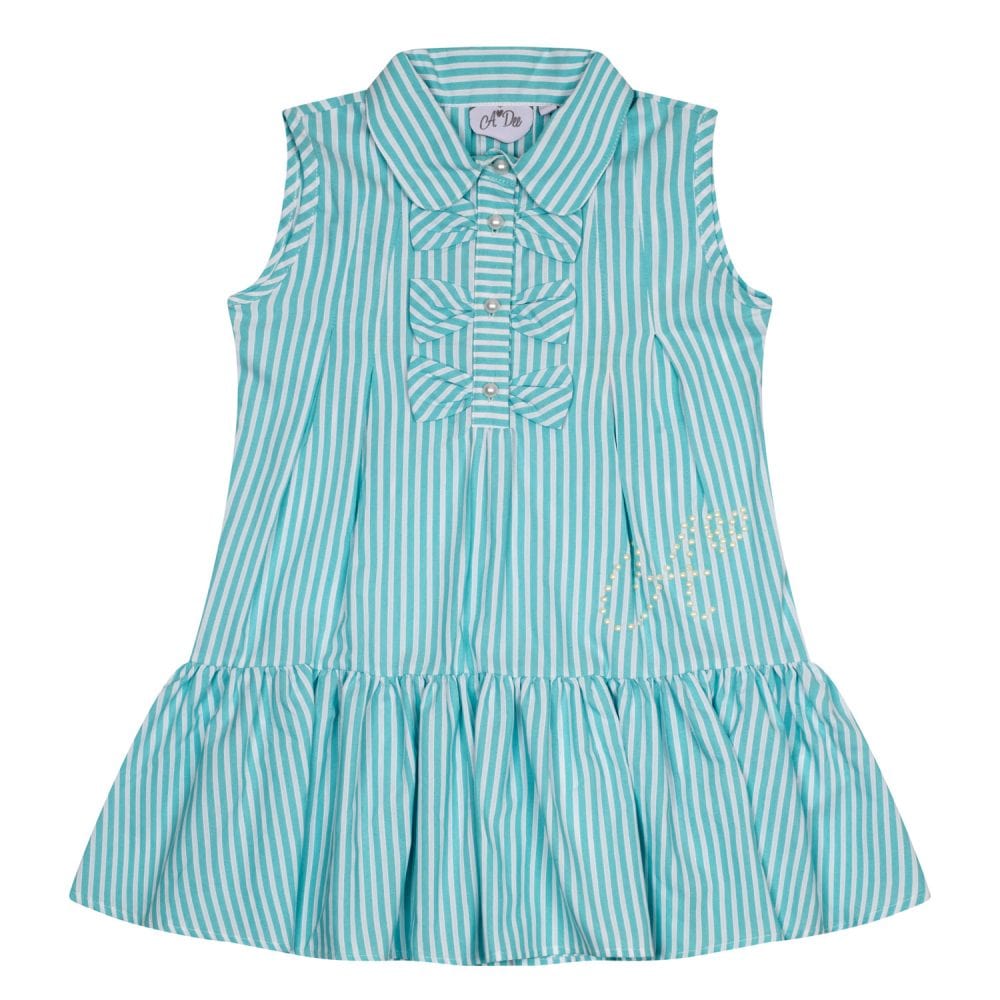 A-Dee Coats & Jackets 6yr S244714-6100 Adee Girls Odette Aruba Blue Stripe dress