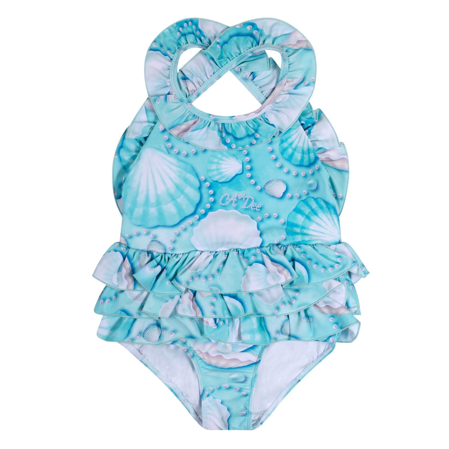A-Dee Coats & Jackets 2yr S244802-6100 Adee Girls Ariel Aruba Blue Pearl print swimsuit