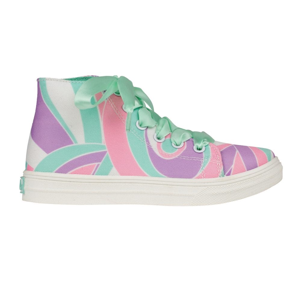 A-Dee Shoes S245102- 3812 Adee Girls Jazzy Lilac Printed Canvas High Top