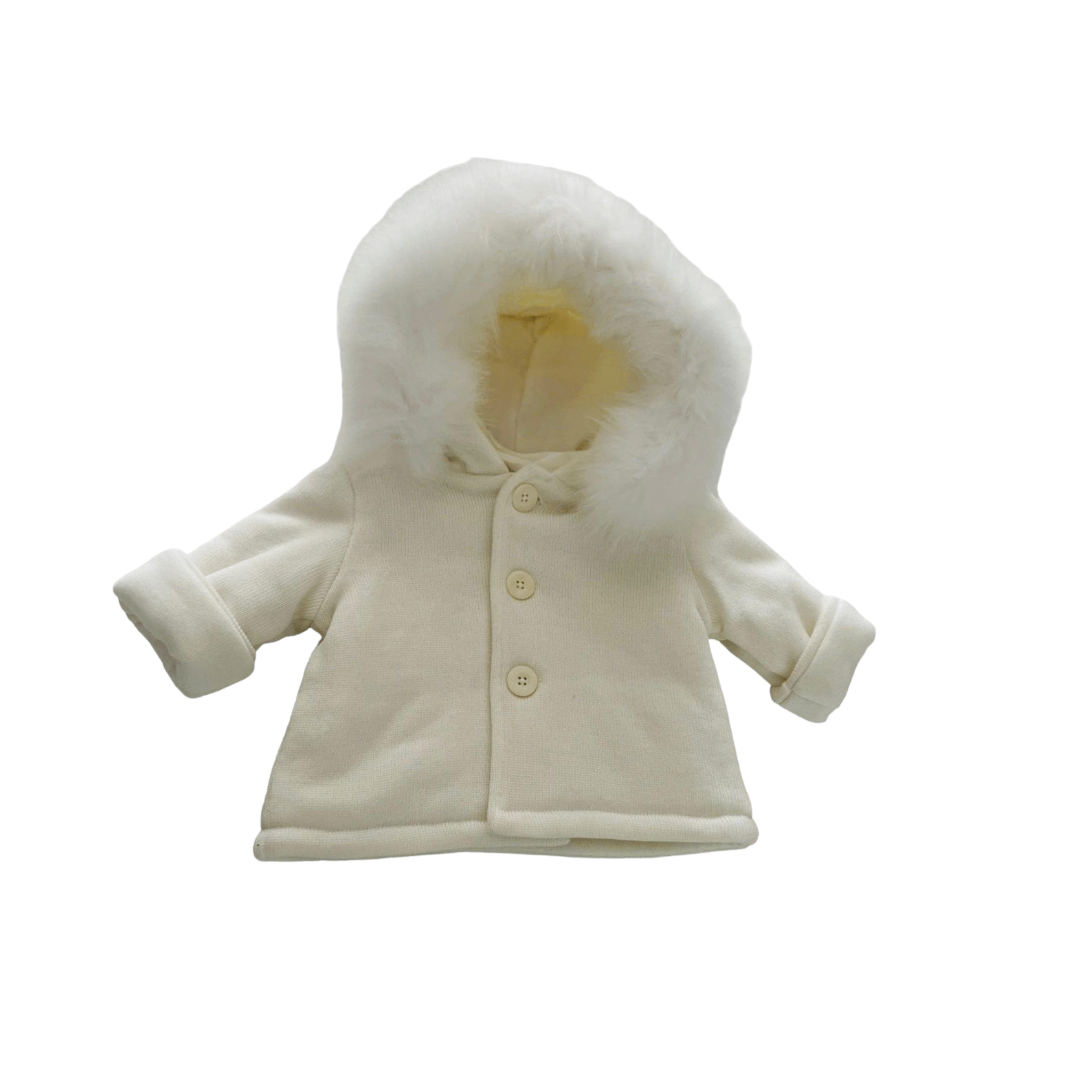 Bimbalò Coats & Jackets 6315F Bimbalò Baby Cream Wool Knitted Coat