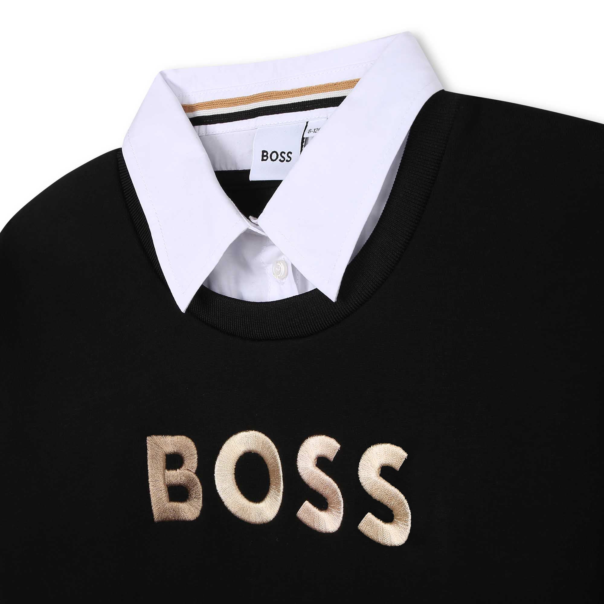 Boss Tops Boss Girls Black Collared Sweatshirt