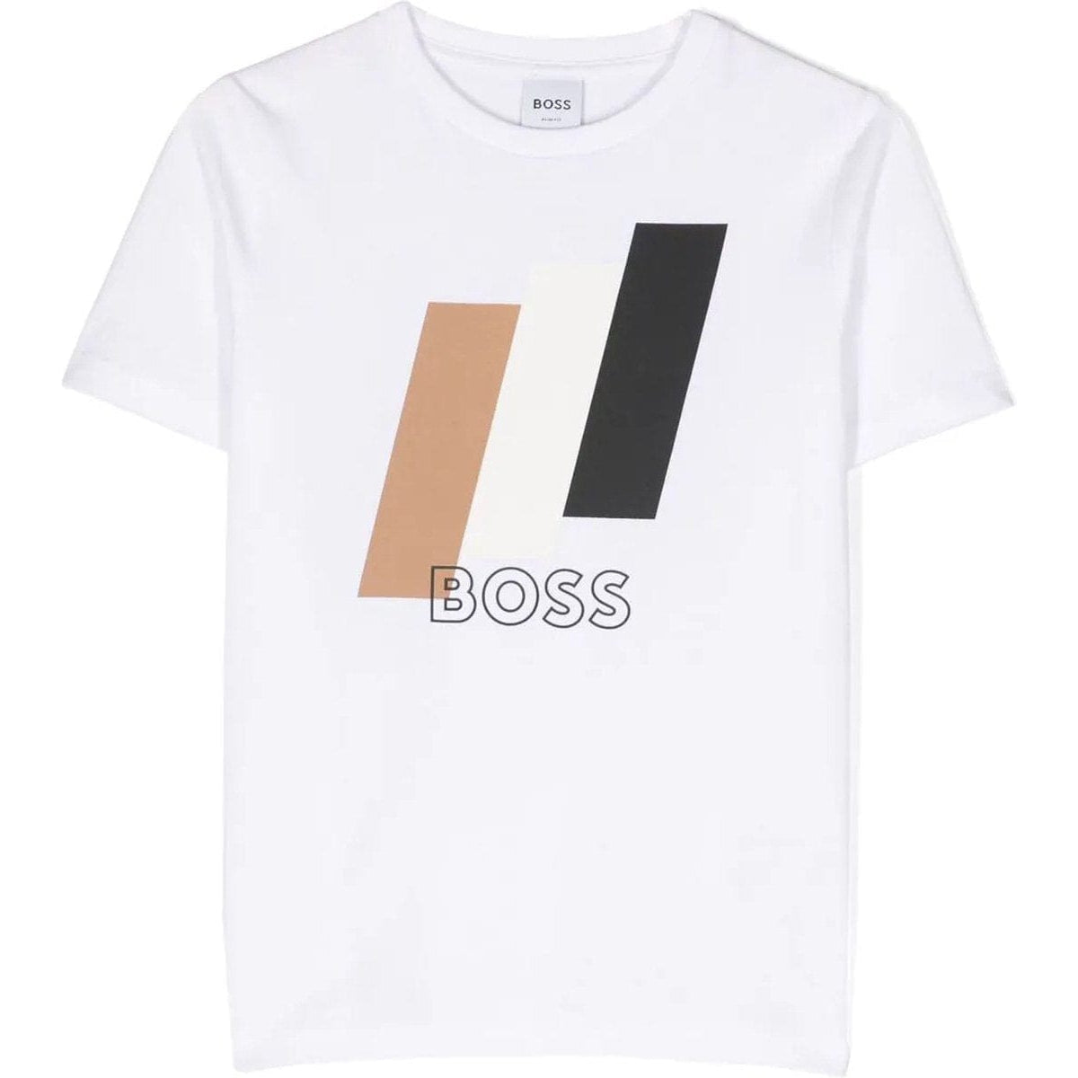 Boss Top J25O81 Boss Boys White Casual Short Sleeves Tee-Shirt