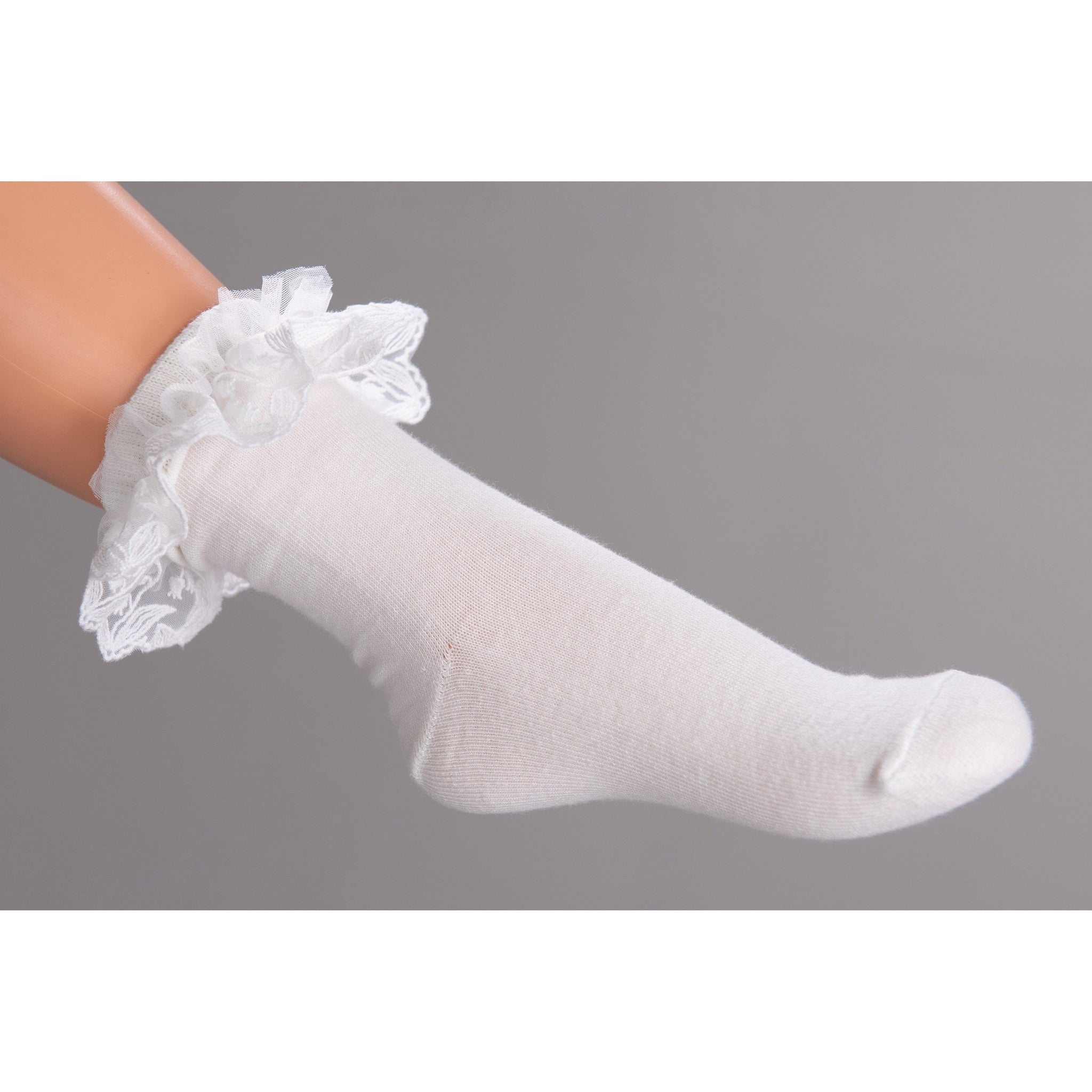 Daga One Size 24064 Daga Baby Girls White Frill Socks