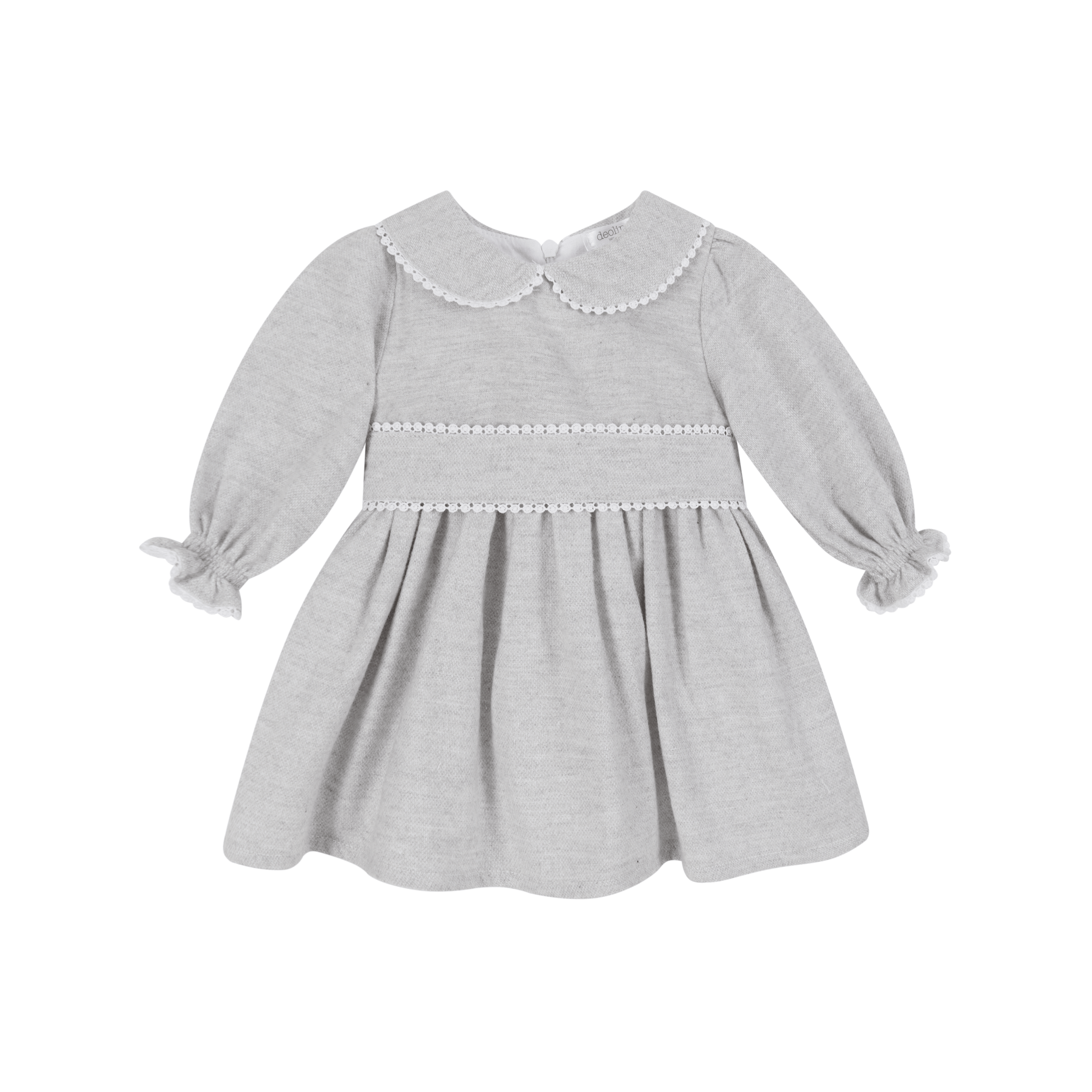 Deolinda Dress 12m Deolinda Baby Girls Soft Grey Milano Woven Dress