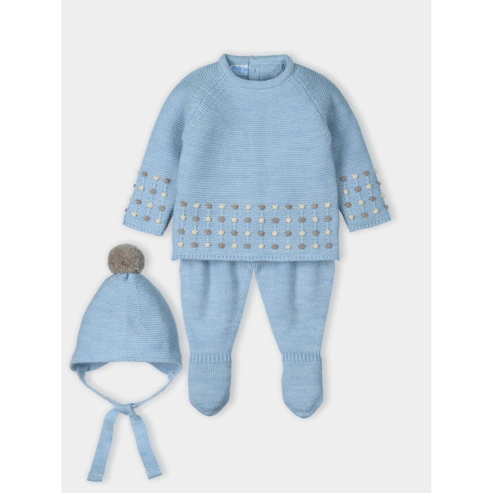Mac Ilusion Sweater & leggings Mac Ilusion Baby Girls Cloud Three Pieces Knitted Sweater & Leggings Outfit
