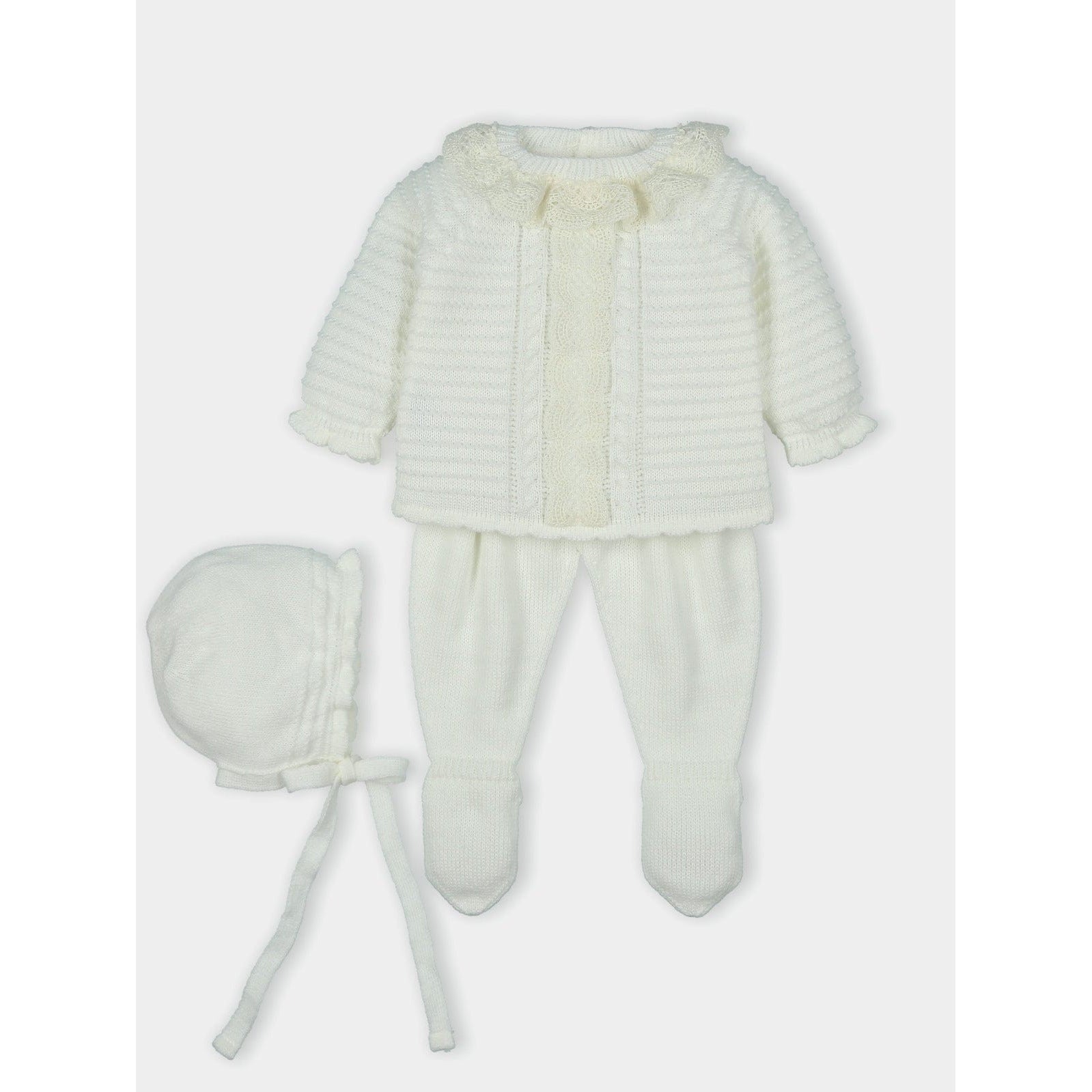 Mac Ilusion Tops & Leggings 3m Mac Ilusion Baby Girls Crude Three Pieces Knitted Sweater & Leggings Outfit