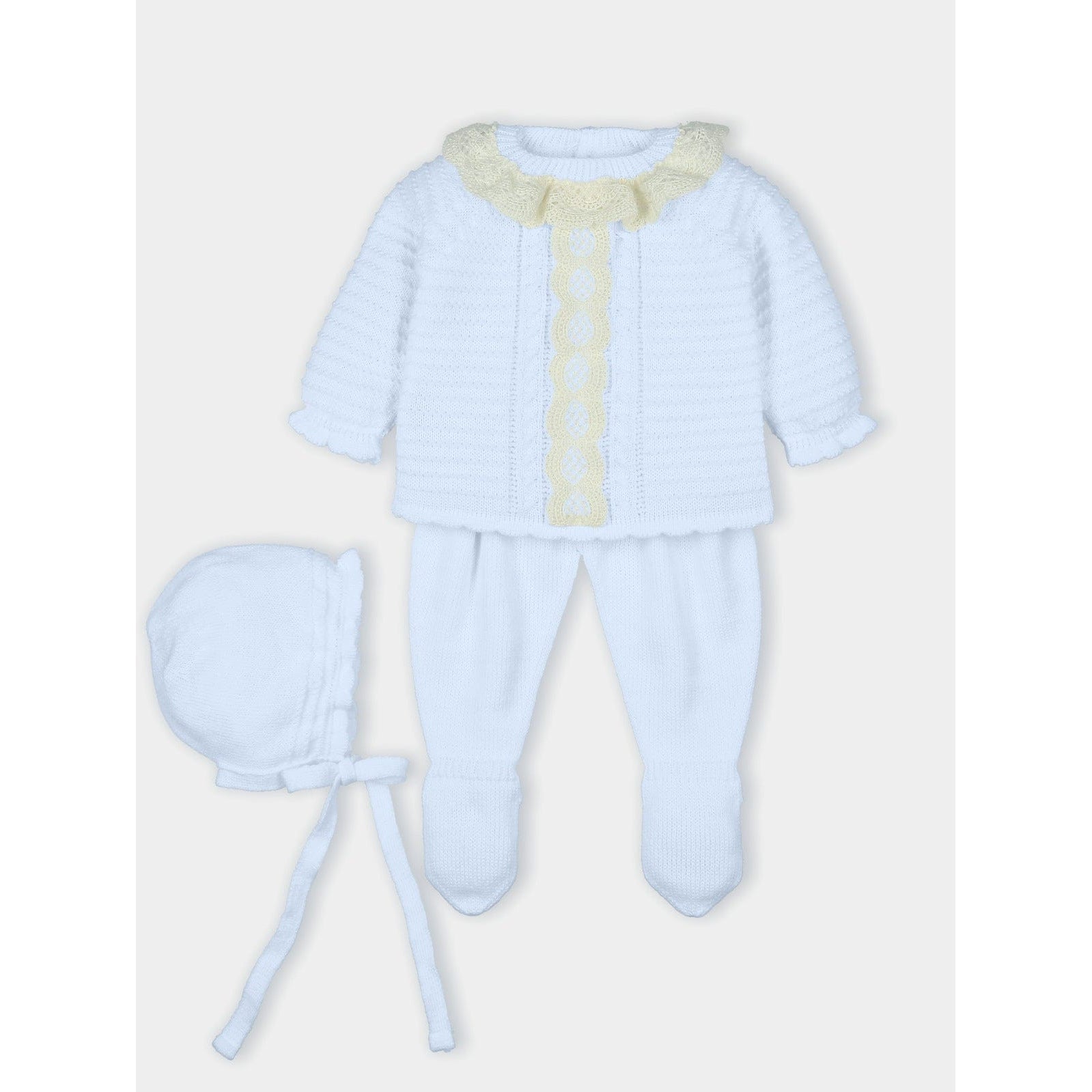 Mac Ilusion Tops & Shorts 3m Mac Ilusion Baby Girls Light Blue Three Pieces Knitted Sweater & Leggings Outfit