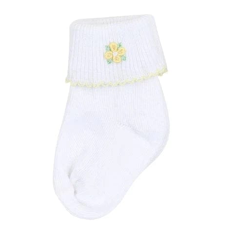 Magnolia Baby S Magnolia Baby Ellen's Classics Yellow Embroidered Socks