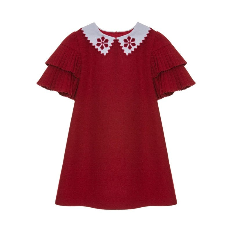 Patachou Dress 4yr / Red Patachou Girls Red Collar Woven Dress