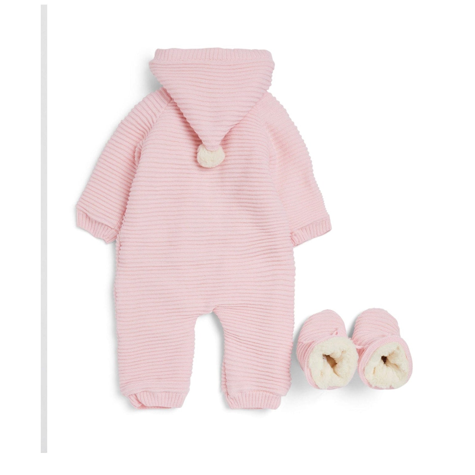Paz Rodriguez Rompers Paz Rodriguez Baby Boys Pink Wool Snowsuit with Booties