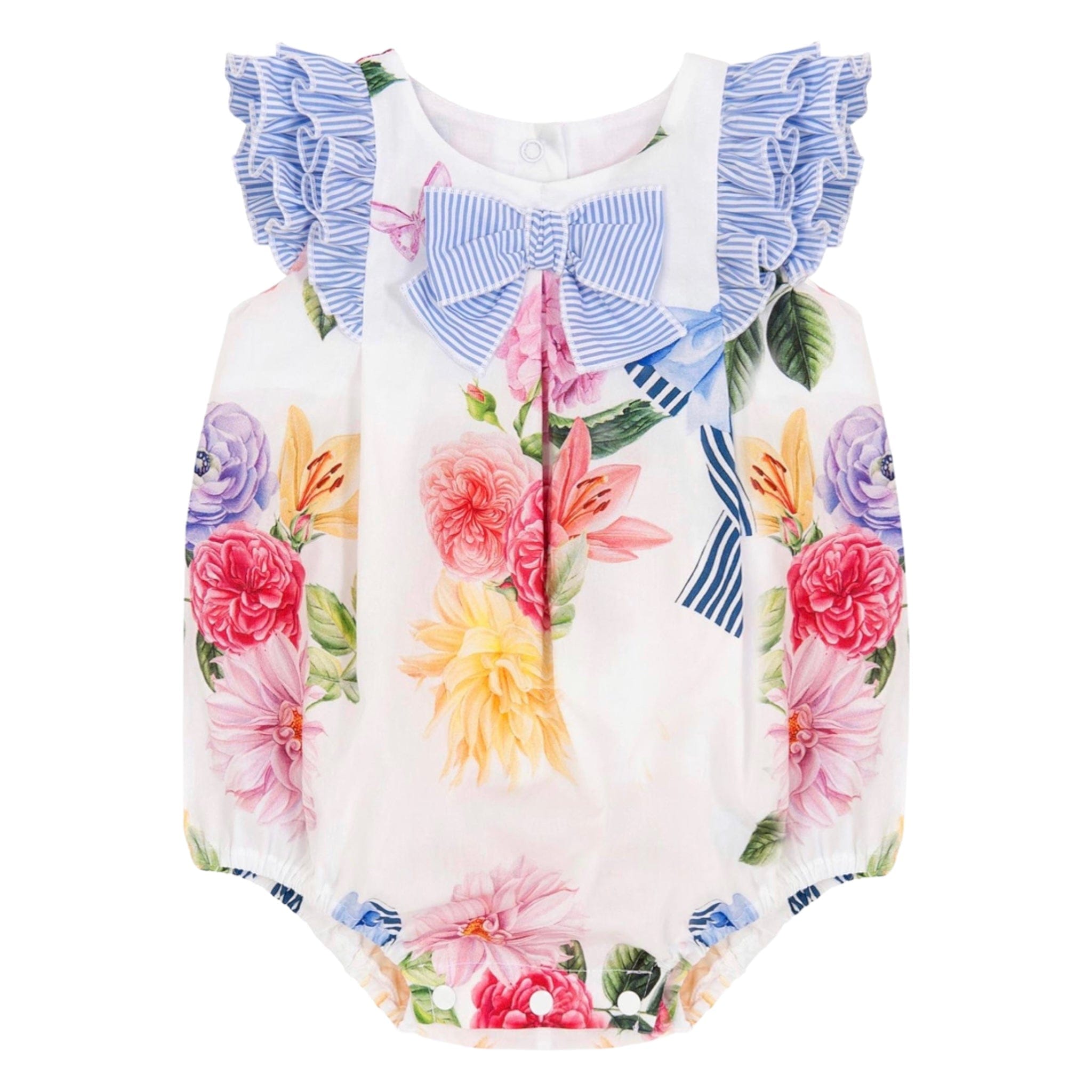 Balloon Chic White Floral Baby Romper