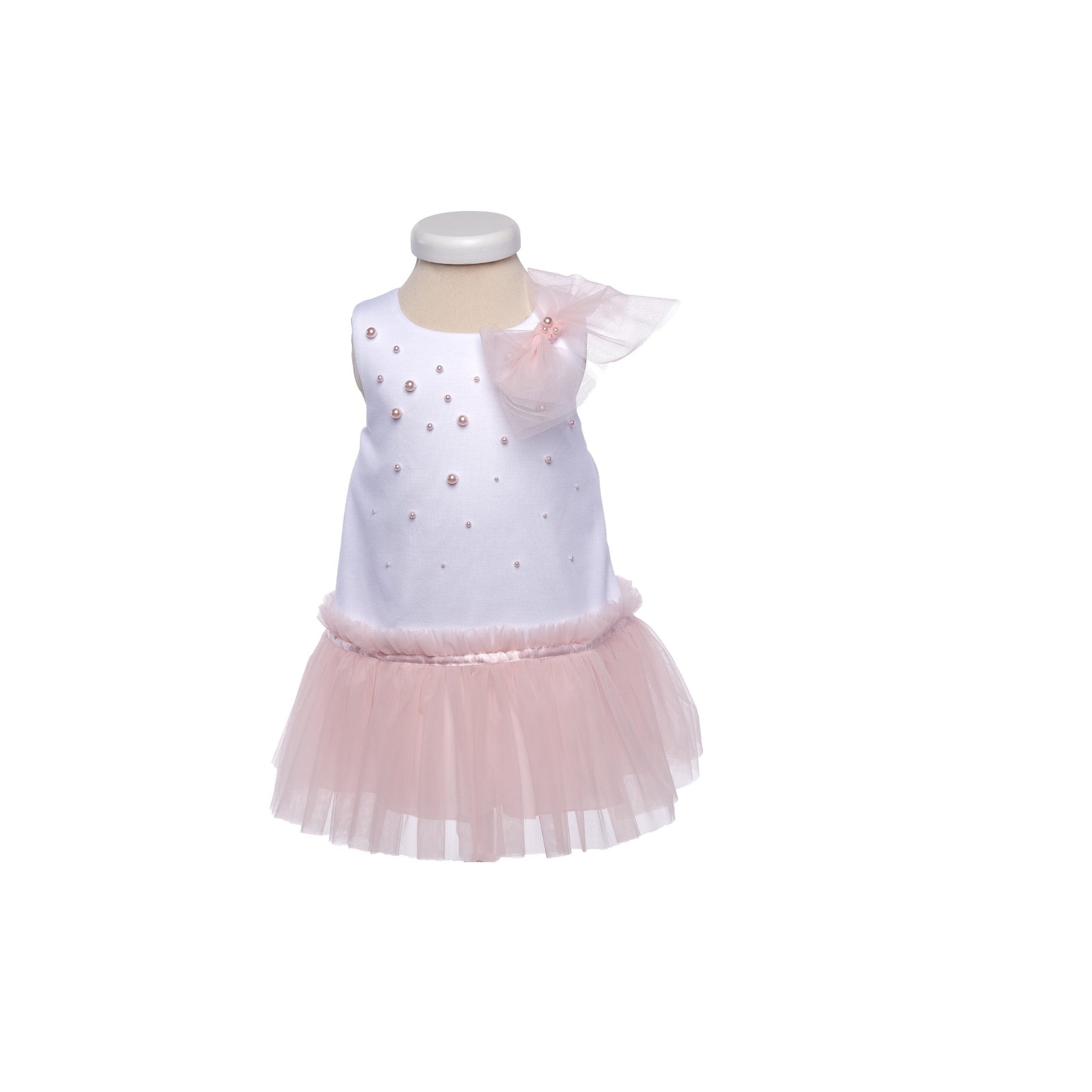 Bimbalò Dress 18M Bimbalo Baby Girls Pink White Pearl Dress