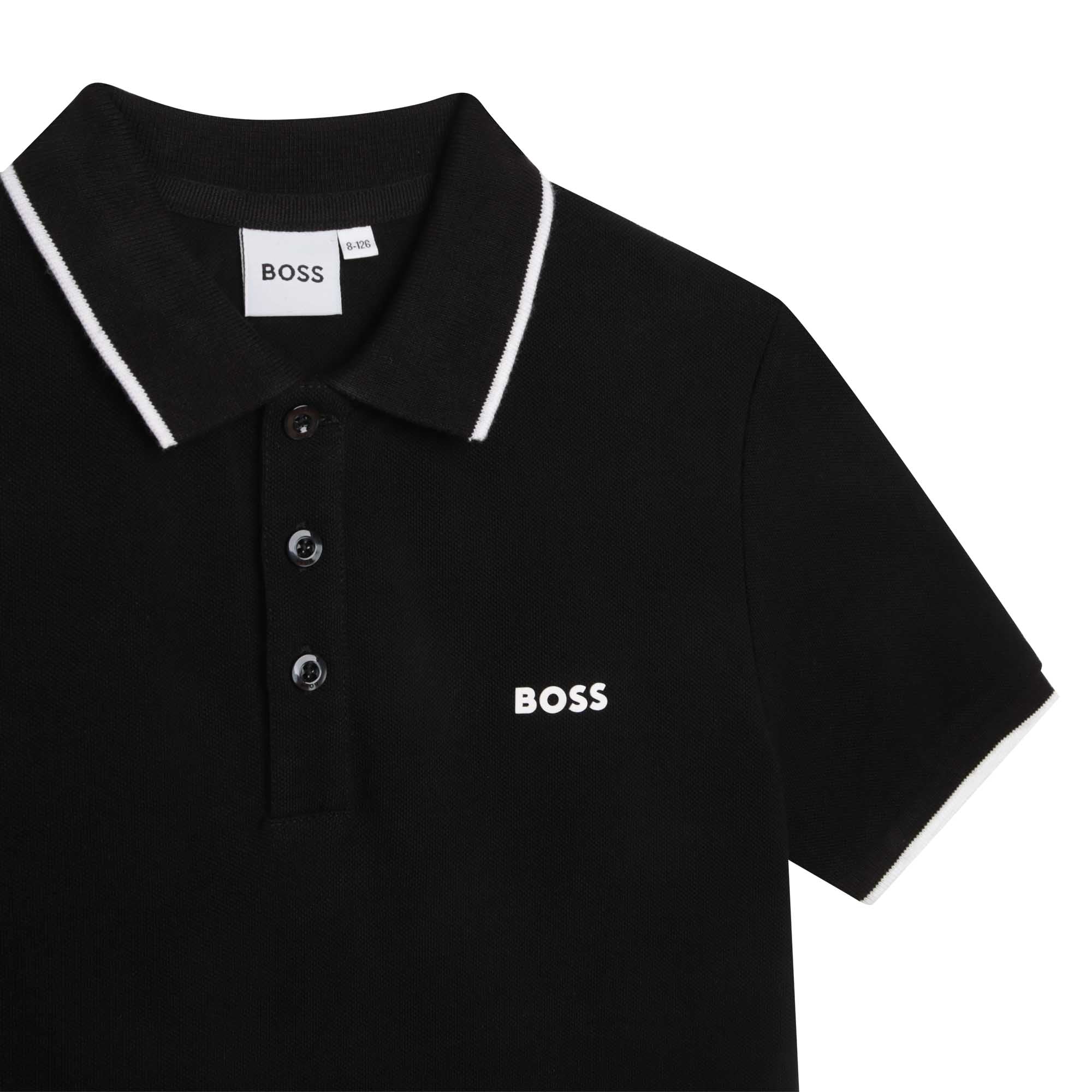 BOSS Tops Boss Boys Black Short Sleeve Polo