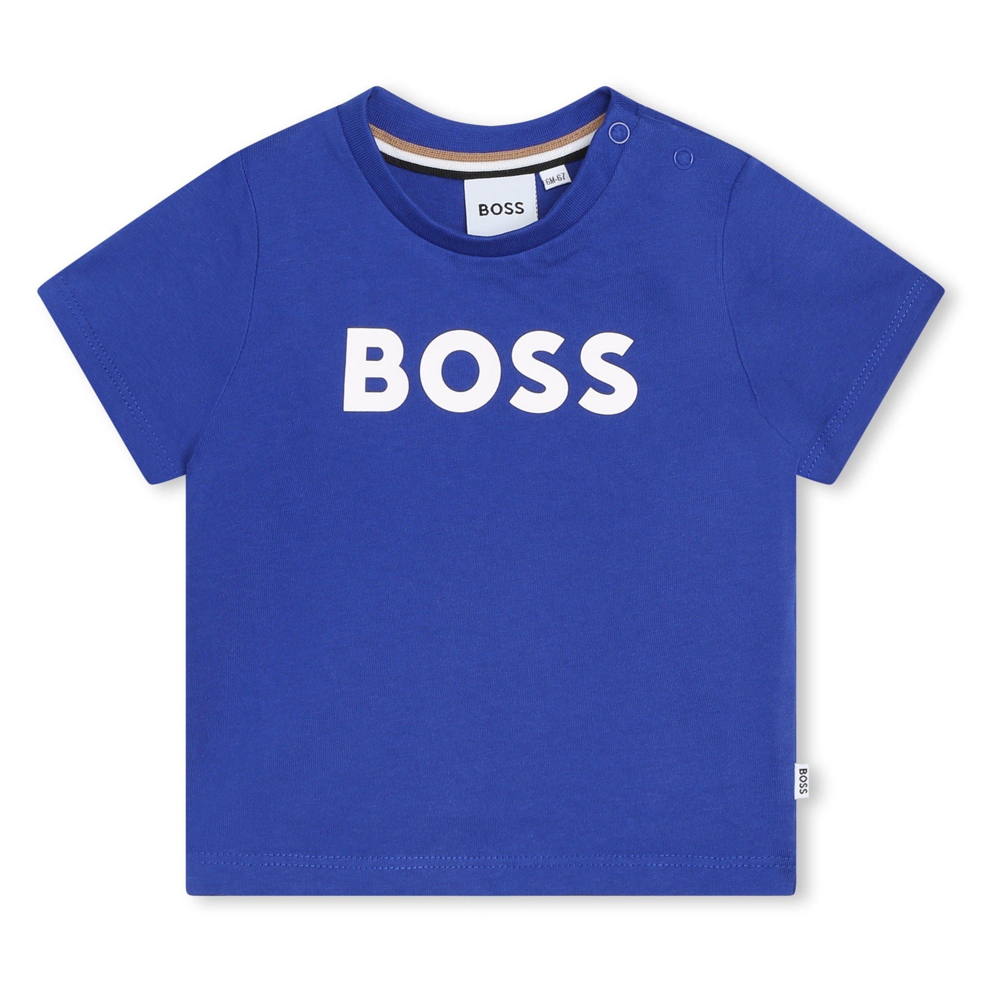 BOSS Tops Boss Boys Blue Jersey Short Sleeves Tee-Shirt