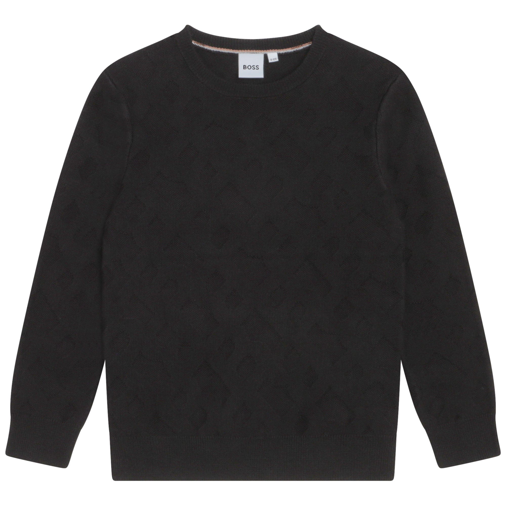 Boss 04Yr Boys Knit Pullover Sweater Black Pattern