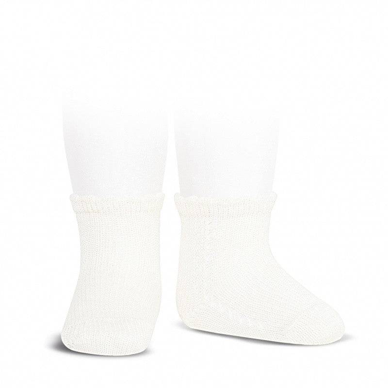 Condor 0-3m (Size 000) Condor Cream Side Openwork Detailed Ankle Socks