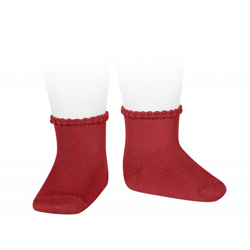 Condor 0-3m (Size 000) Condor Red Detailed Cuff Ankle Socks