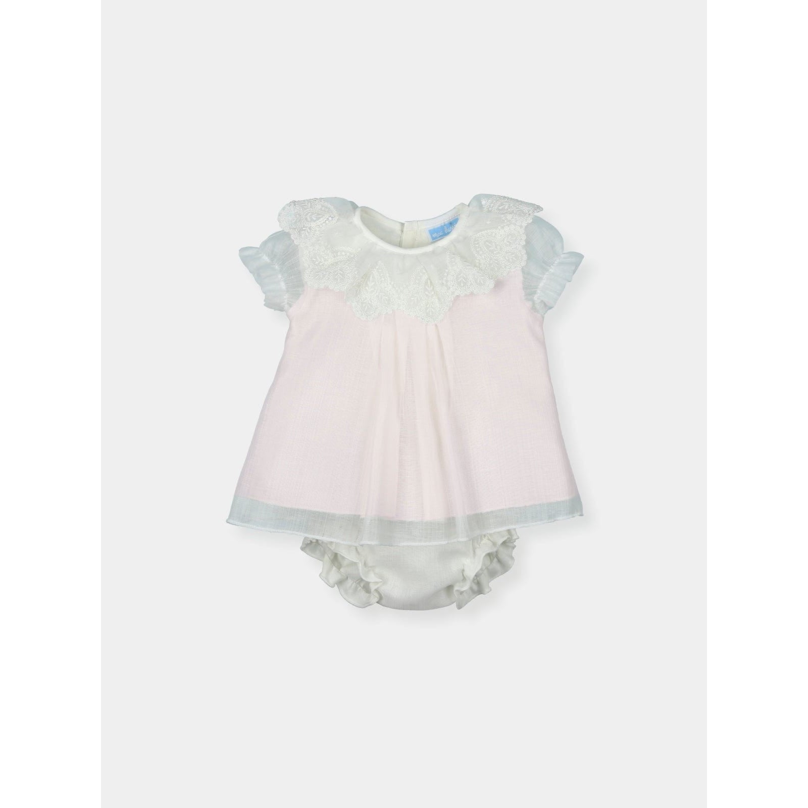 Mac Ilusion 6m Baby Pink Cotton Muslin Blouse With Lace And Culotte Jazmin Outfit