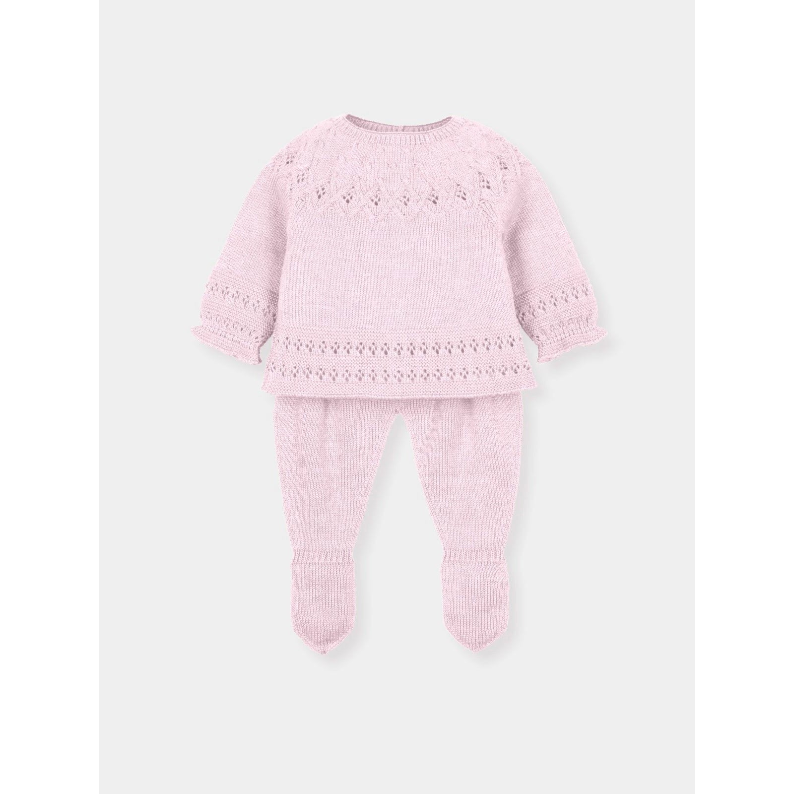 Mac Ilusion Baby Pink Knitted Sweater With Leggins POSIDONIA Outfit