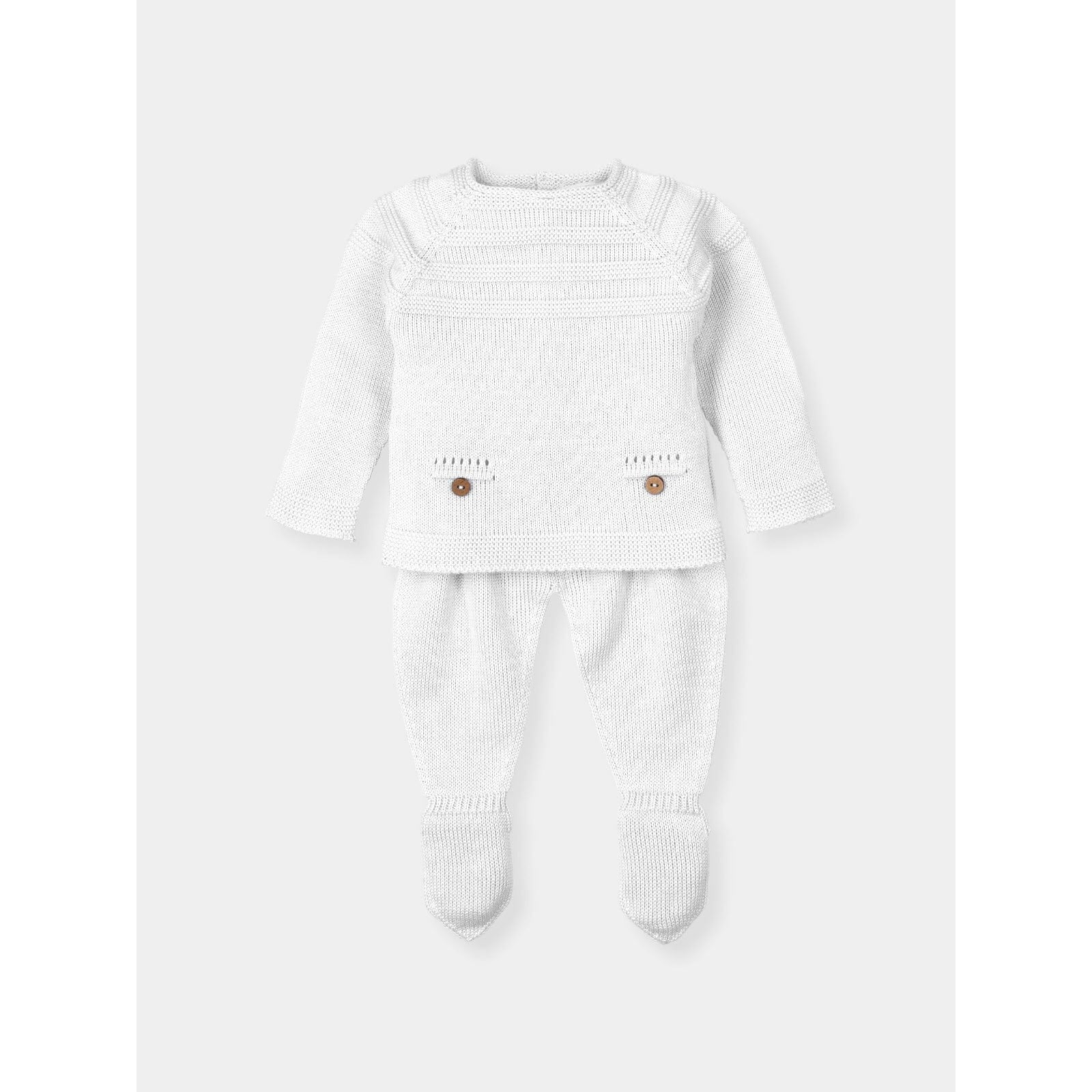 Mac Ilusion Baby White  Knitted Sweater With Leggins AZUCENA - SEAMLESS Outfit