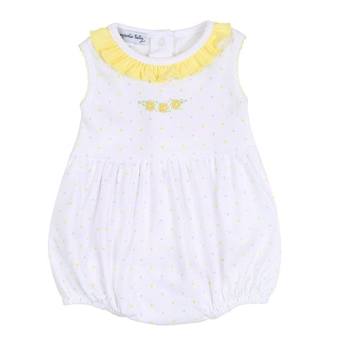 Magnolia Baby Tops Ellen's Classics Yellow Embroidered Sleeveless Girl Bubble