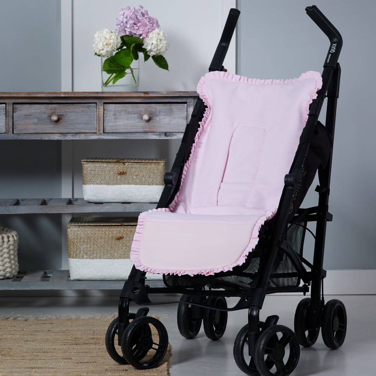 Nubeluna Classic Pique Collection with Leather Feet Pram Liner