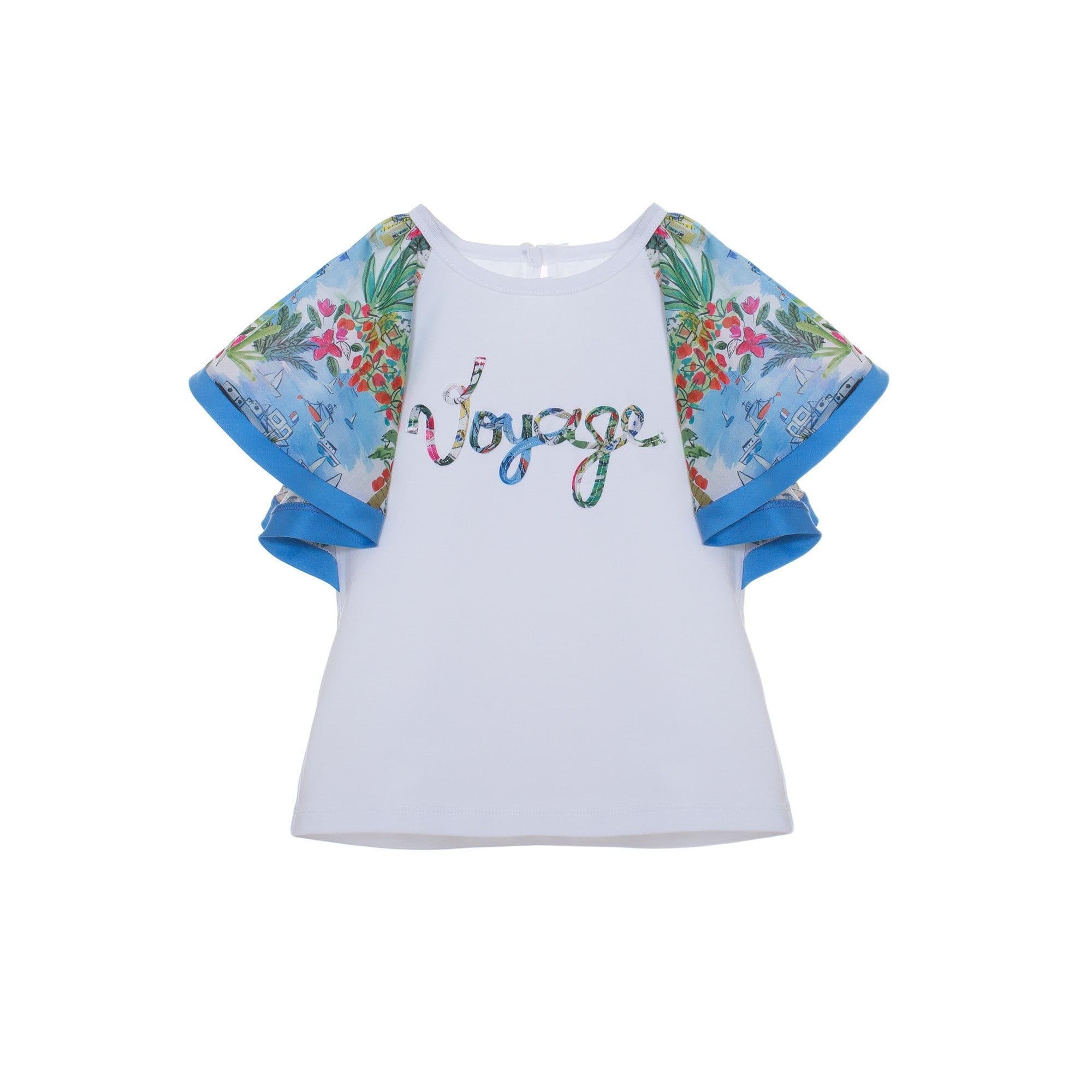 Patachou Tops 4Y Patachou Girls Sea Liberty Print Jersey Knit T-Shirt