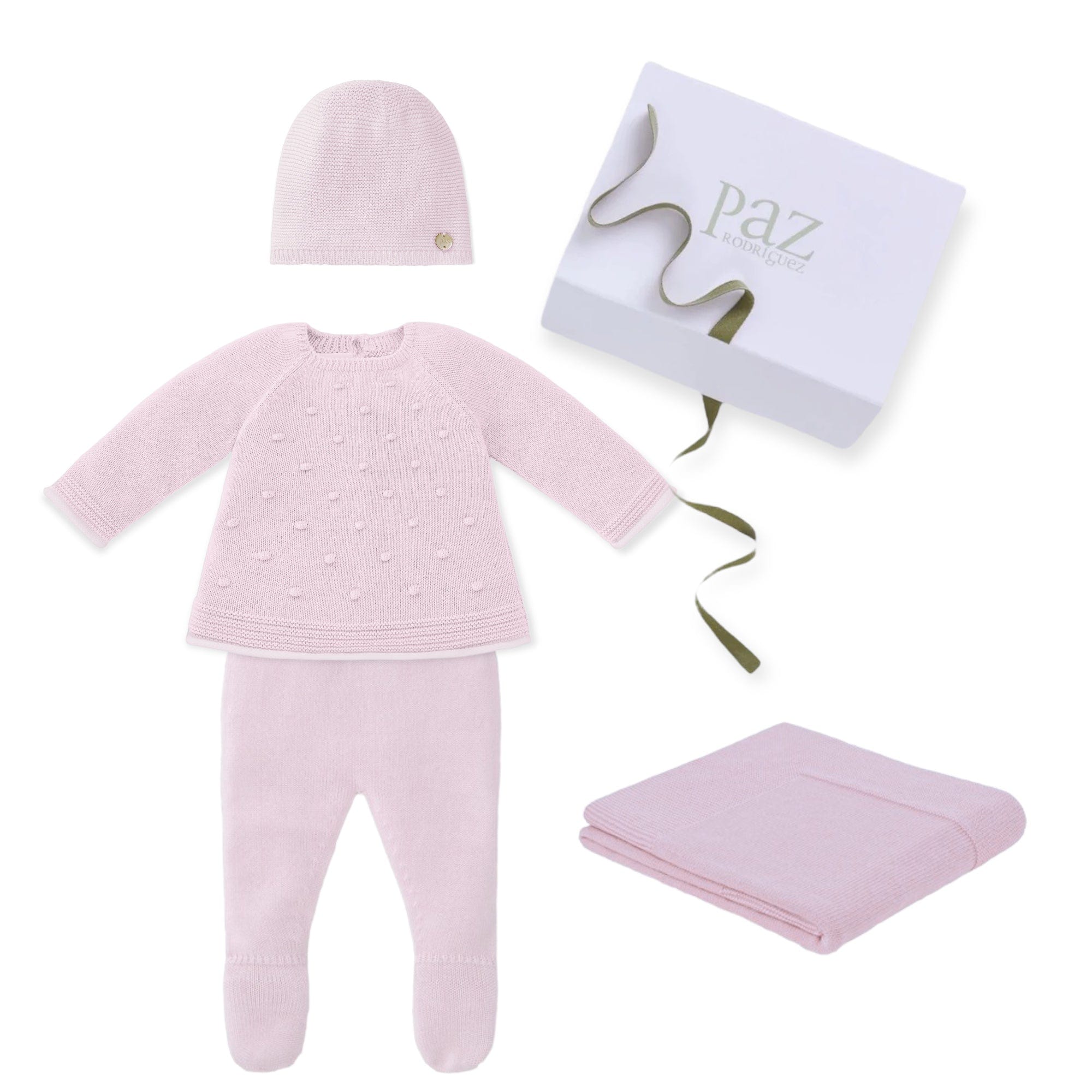 Paz Rodriguez Pink Knitted 4 piece Boxed Gift Set