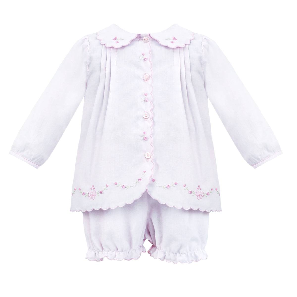 Sarah Louise 3m White Embroidered 2-Piece Outfit